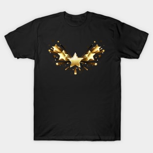 Sparkling Gold Five Stars T-Shirt